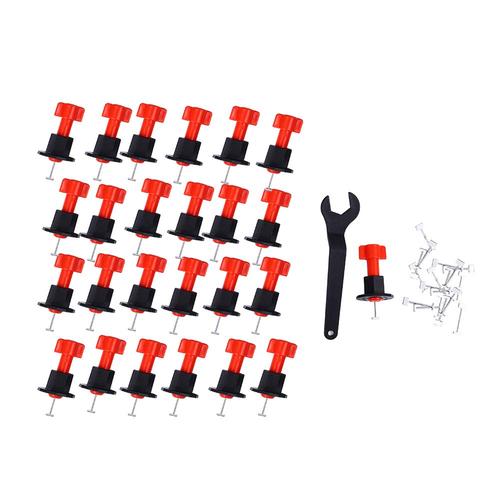 Leepesx 25Pcs/Set Level Wedges Tile Spacers for Flooring Wall Tile Leveler Locator Spacers Steel Needle Removable