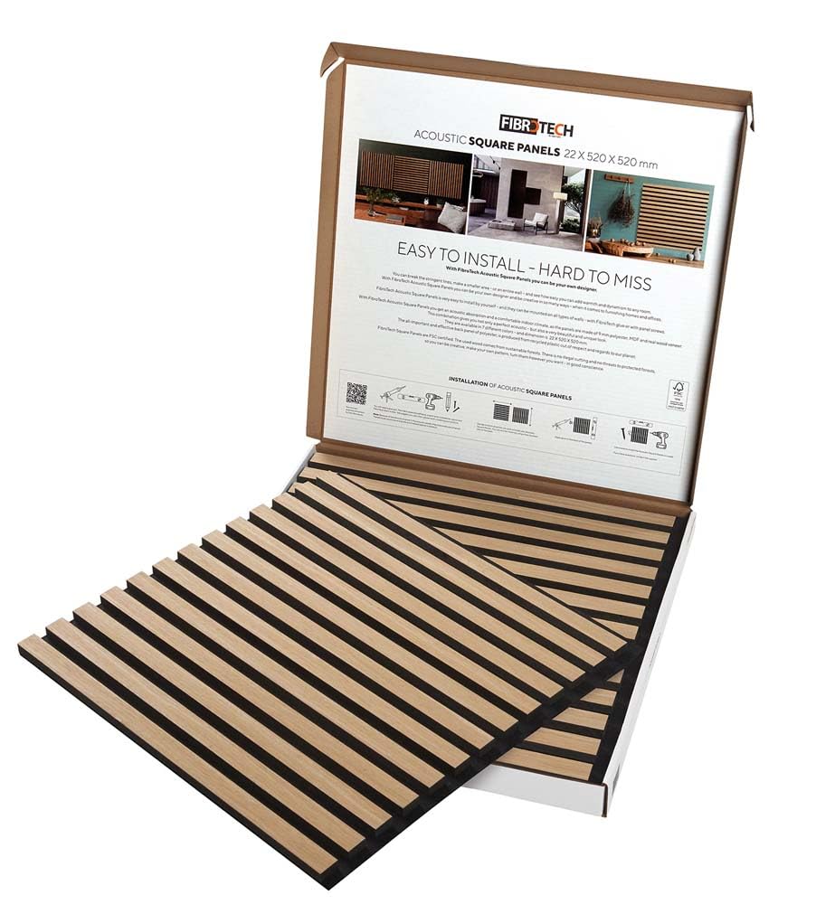 Fibrotech 2344641 Pannelli Quadrati acoustico-Quercia, Rovere Chiaro