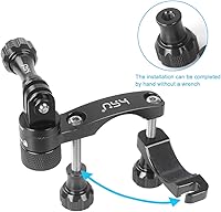 Vista 3 de HSU Soporte de manillar de bicicleta para GoPro, poste de asiento de rotación de 360°, soporte de motocicleta Go Pro de 0.6-1.3 pulgadas, compatible
