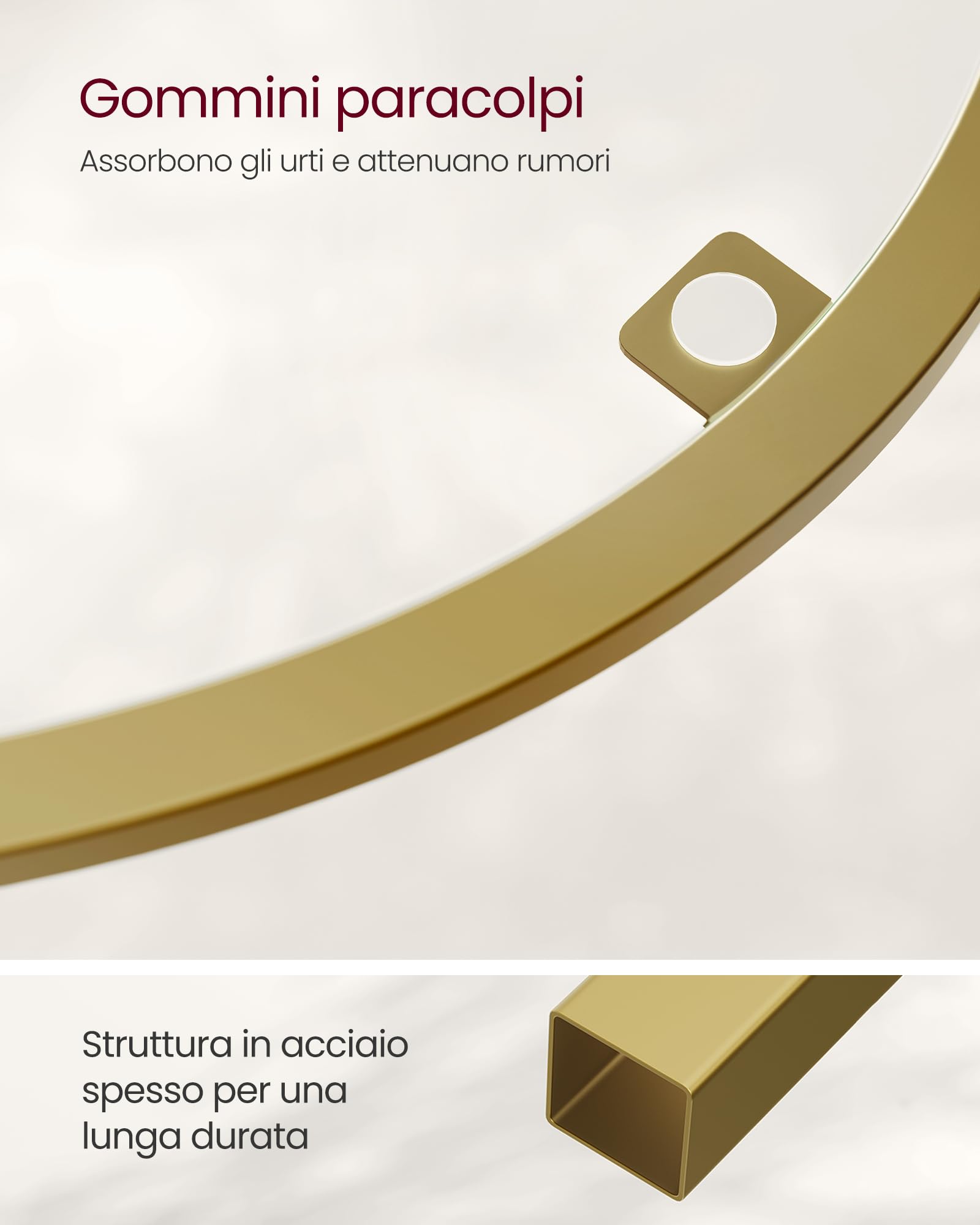 VASAGLE Libreria Angolare a 5 Livelli, Scaffale Porta Piante, Scaffale Dorato per Bagno, in Vetro Temperato, Struttura in Acciaio, Stile Moderno, per Soggiorno, Cucina, Oro Metallizzato LGT810A01