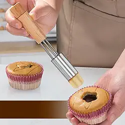 Ferramenta de enchimento de pastelaria de aço inoxidável para cupcake Corer com design antiderrapante de tamanho compacto para facilitar o cozimento e fazer cupcake