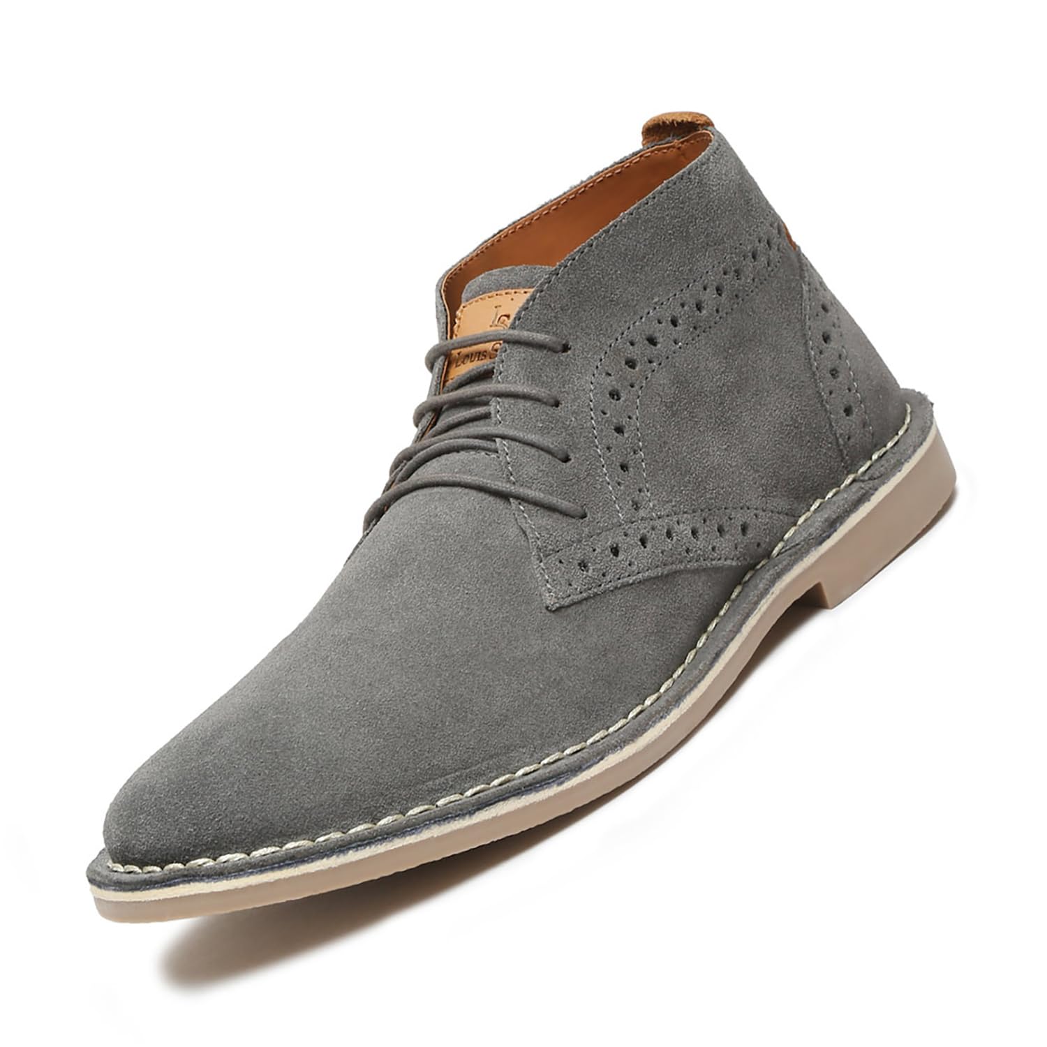 LOUIS STITCH Chukka Boots For Men| Suede Leather Boots for Men| High Ankle Casual Boot | Casual Office & Trekking Shoes | Hiking Boots for Men | Stitch Down Desert Boots |Size-UK07 Grey [LSSDSUCKBGGY_] (B0CGZMZZV4) Amazon Price History, Amazon Price Tracker