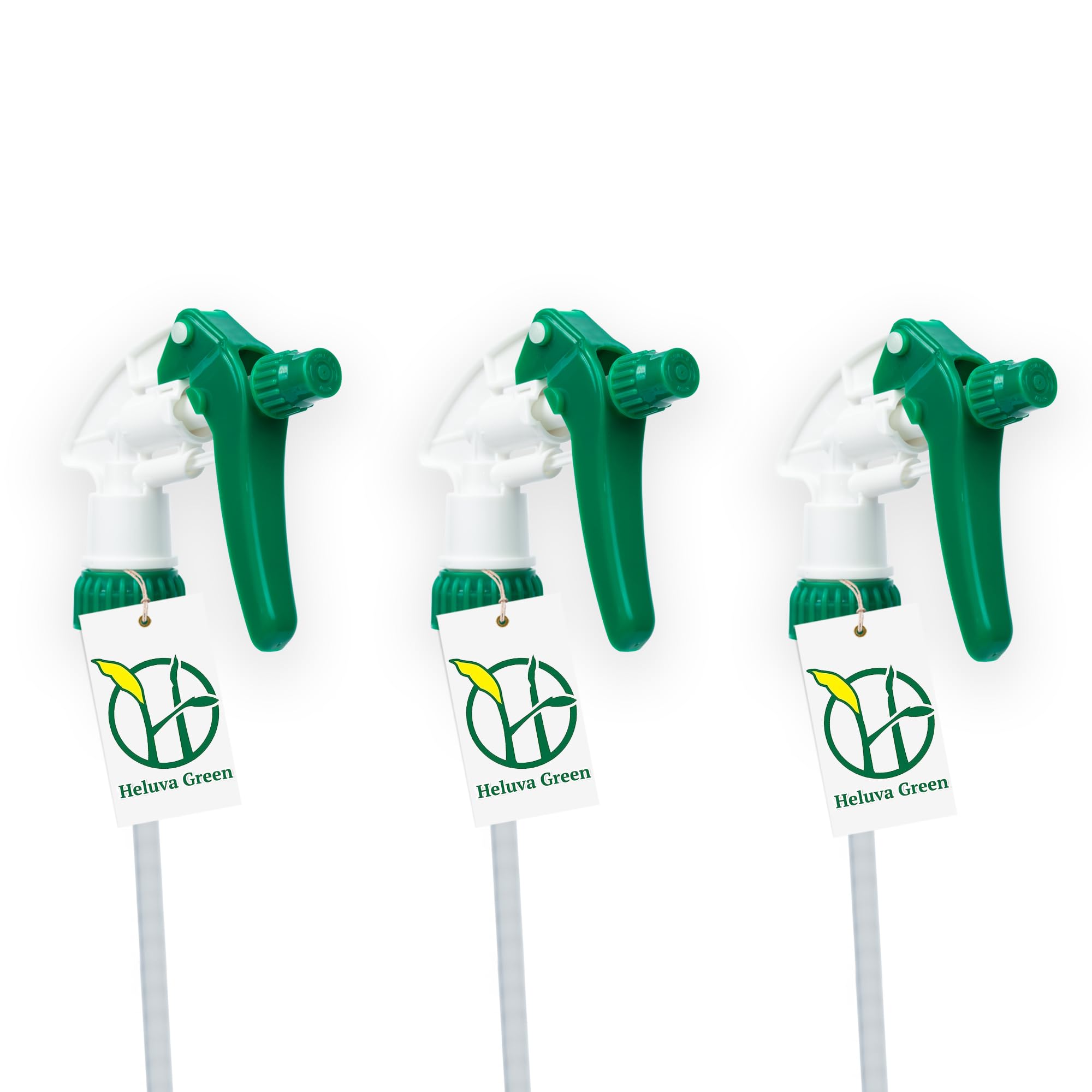 Heluva Green Spray Bottle Nozzle Replacement Tops, Green 3 Pack