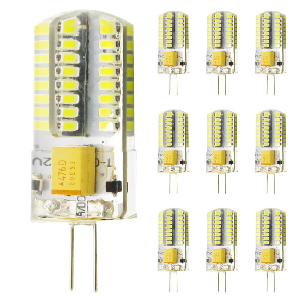 Chao Zan G4 LED Bulb 4W, AC 12V, No Flicker, 360° Beam Angle, Energy Saving led Bulb, No Flickering, Non-Dimmable (Cool White, 10 Count)