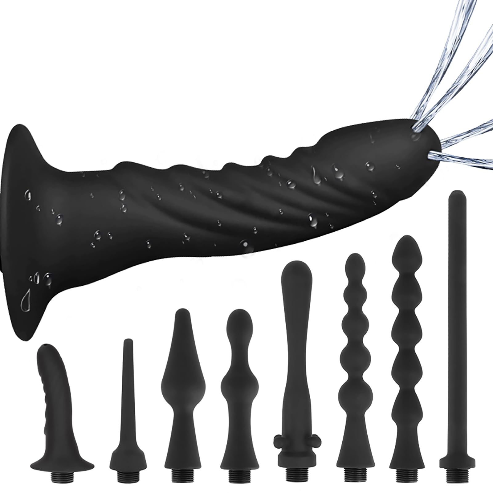 Analdusche Für Analverkehr Silikon Intimdusche Für Damen Und Herren Mit Weichem Aufsatz Zur Darmreinigung Duschkopf Anal Dusche Für Mann Hygienische Reinigung LZYLWC (8PC)
