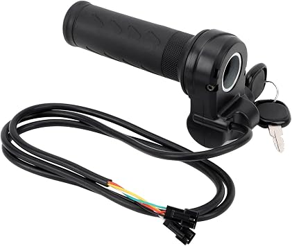 Full Twist Throttle Ebike Throttle with 2 Keys, Universal 3-Pin Ebike Mods Twist Throttle for Q20 Smooth Acceleration Full Twist Electric Bike Throttle Accessories