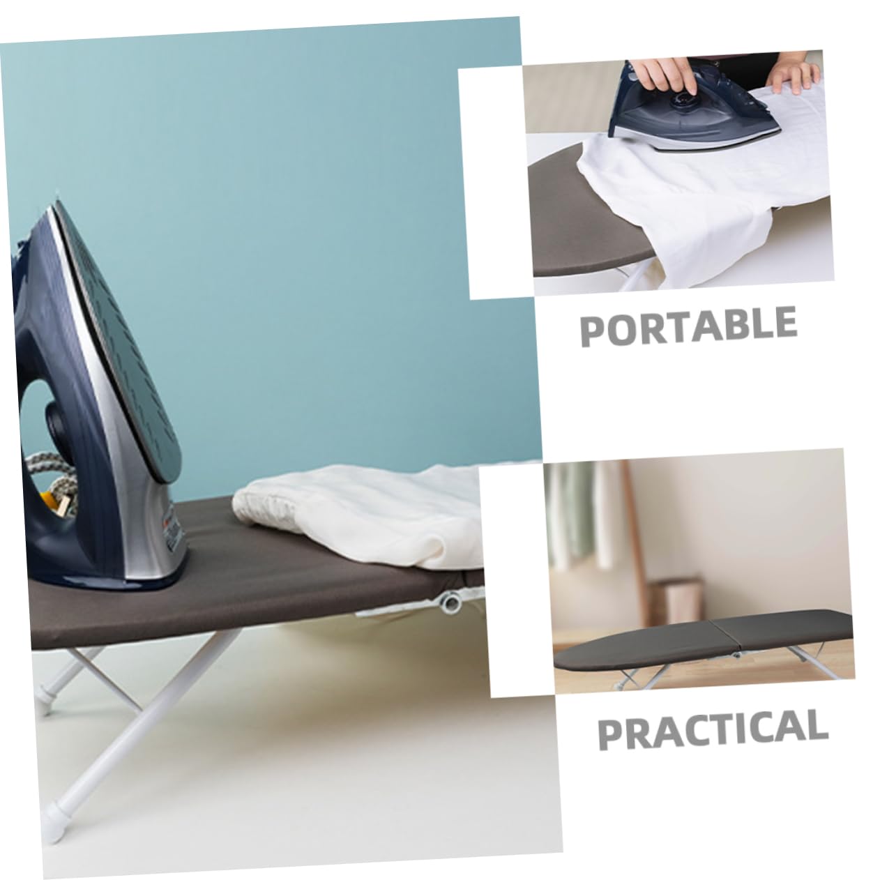 Ciieeo Tabla de Planchar Plegable para Ropa Mini Soporte Estable y Fácil Transporte para Hogar