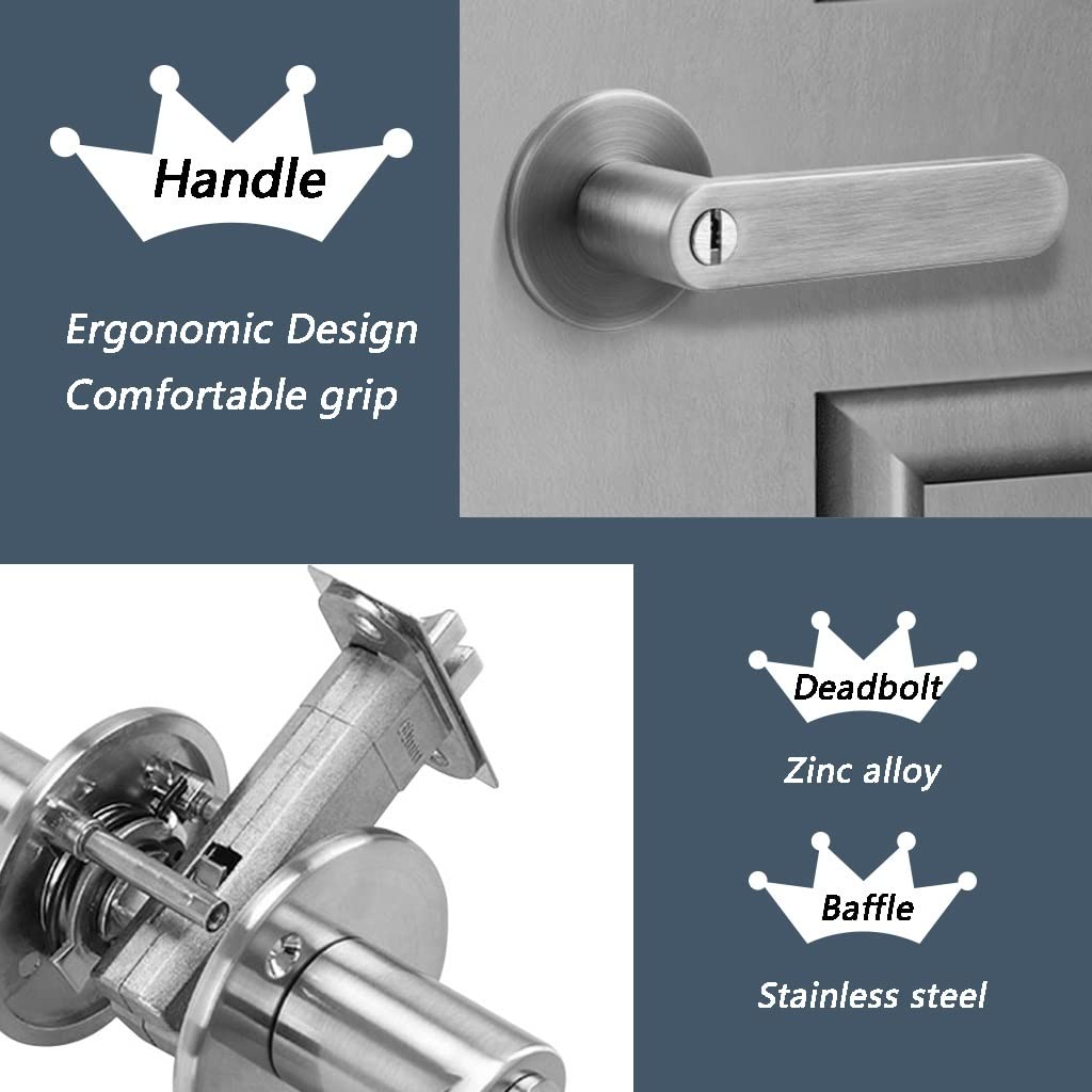 DECOMELODY Türknauf Mit Schloss - Rostfreier Türgriff Für Innen- Und Außentüren
