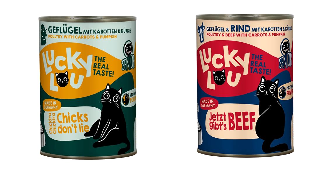 Lucky Lou Senior 400 g Mix Paket Nr. 1 24 x 400 g Katzenfutter 2 Sorten