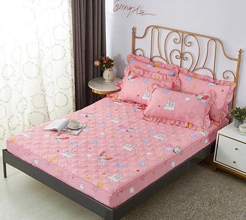 Miniatura 7 de CFYCYHDZHT Sábana bajera ajustable de bolsillo profundo para niños y niñas, para dormitorio grueso acolchado impreso, habitación para adultos, cama