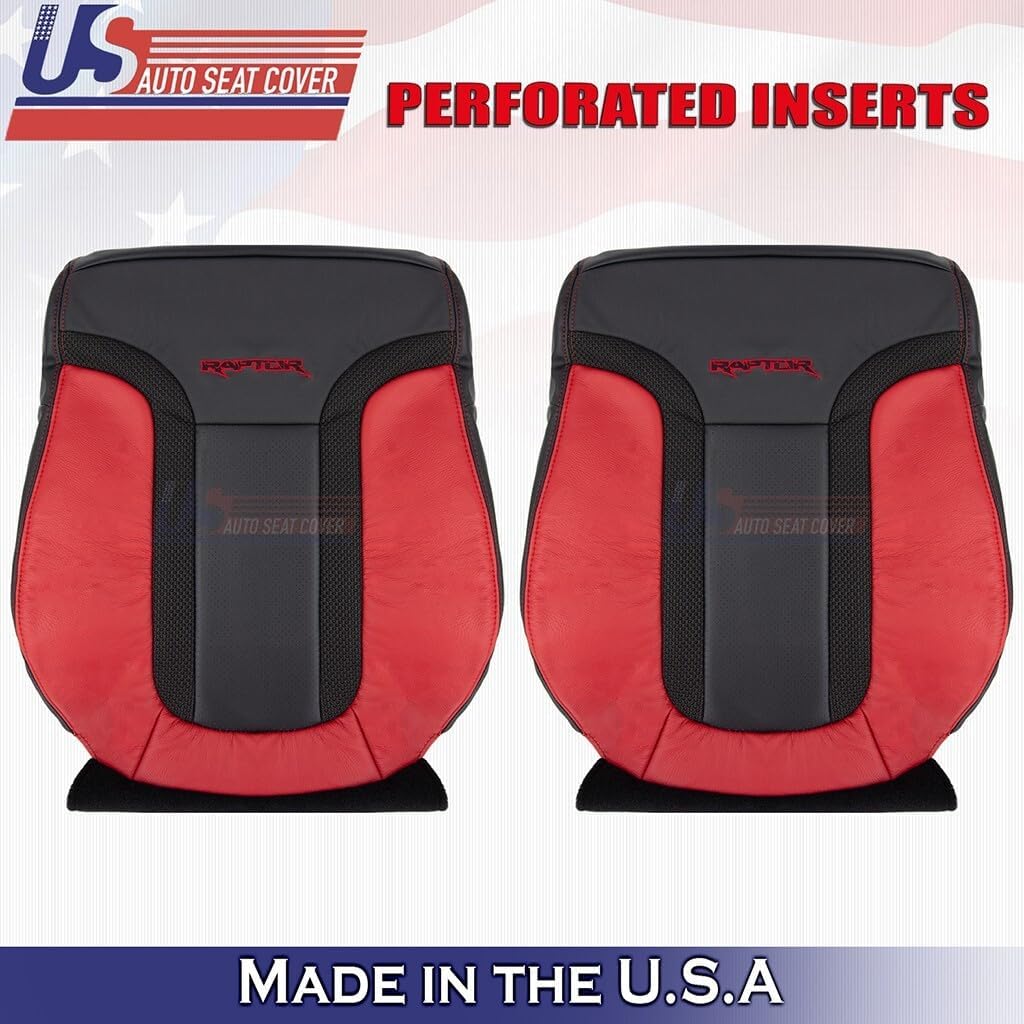 US Auto Seat Cover U.S.AutoSeatCover Passenger Tops & Bottoms Cover Black/Red Fits 2010 to 2014 Fits Ford F150 Raptor