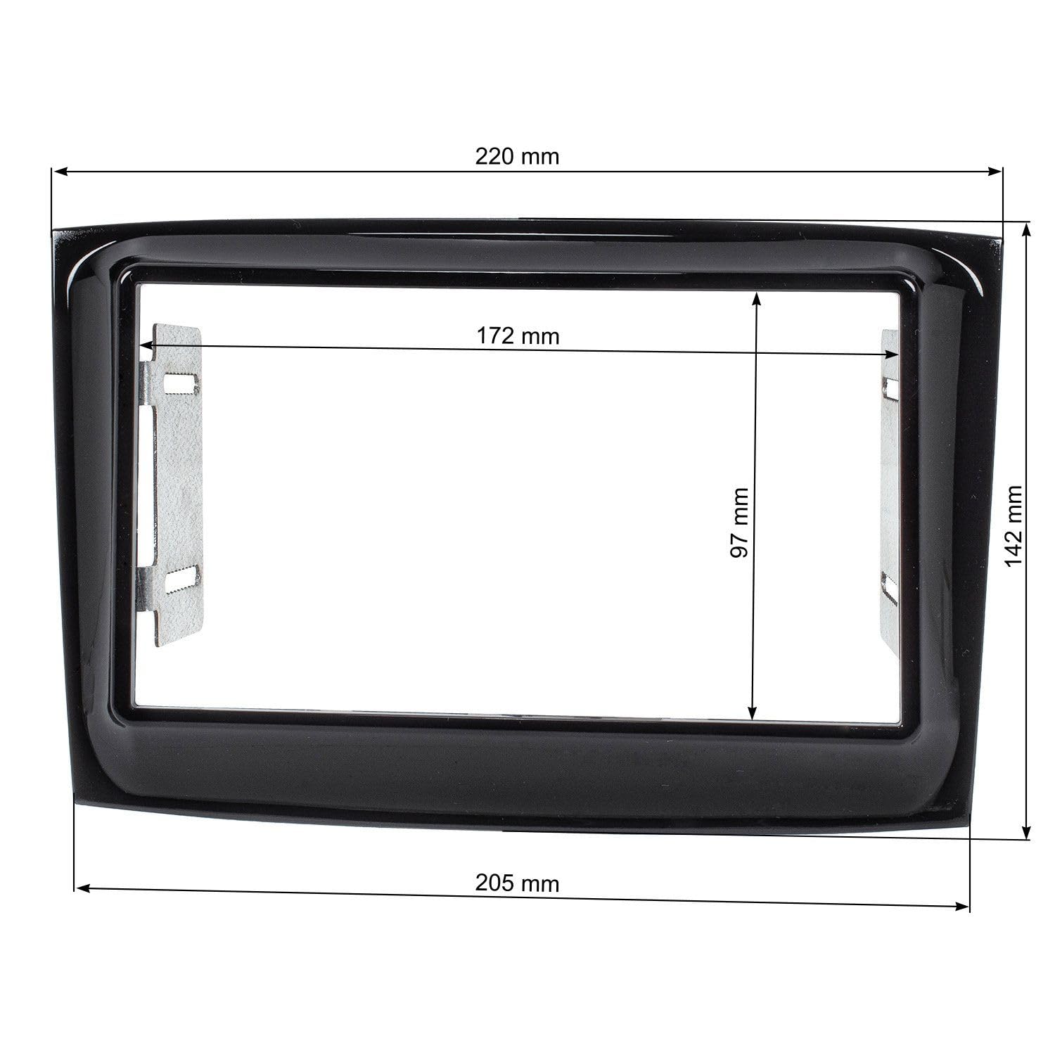 tomzz Audio 2439-002 Doppel DIN Radioblende kompatibel mit Opel Combo 2015 FIAT Doblo 2015 Piano Lack schwarz