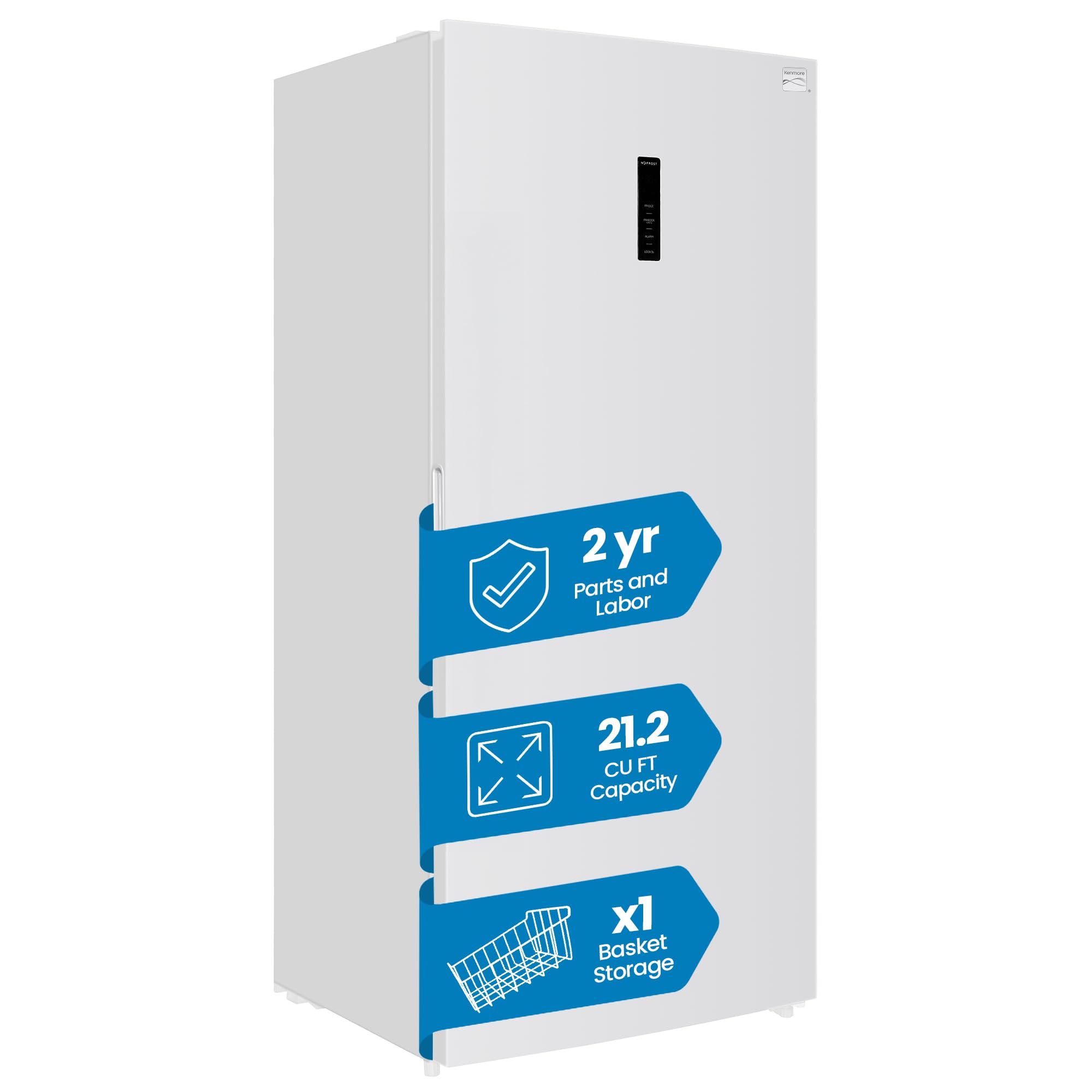 Kenmore 21.0 Cubic Feet Capacity Upright Freezer - Convertible Refrigerator/Freezer, 4 Shelves, Garage Ready, Meat Storage, Auto Defrost, Congelador For Home, Apartment, Cottage, Basement,Dorm White on Fridge.com - View 5