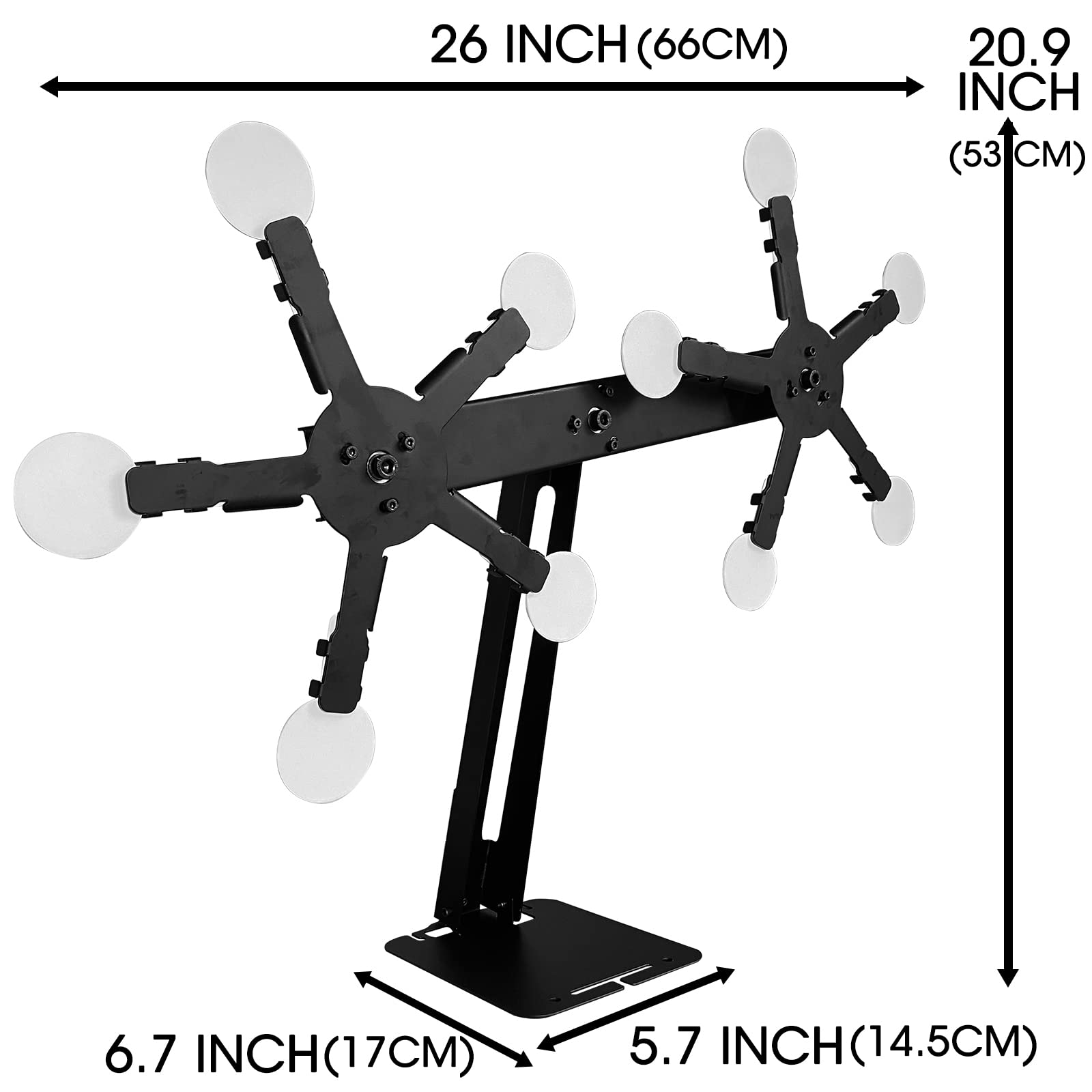 ATFLBOX Dynamische Stahl-Zielscheiben-Anlage mit rotierenden Zielplatten (5/6/8/10 Platten) – Ideal für Airsoft, BB-Waffen & Pistolen (Stern/Dueling Tree/Balance/Doppel-Stern)