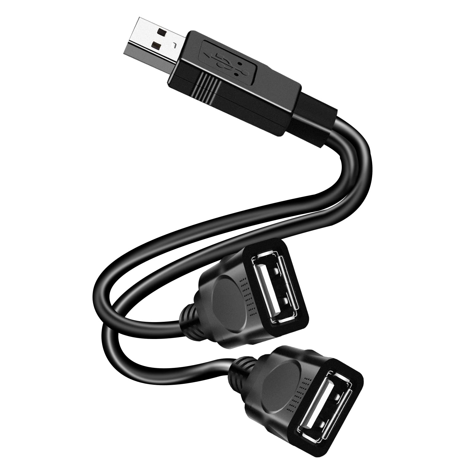 USB Male to Dual USB Female Cable, Data Charger Double USB Port