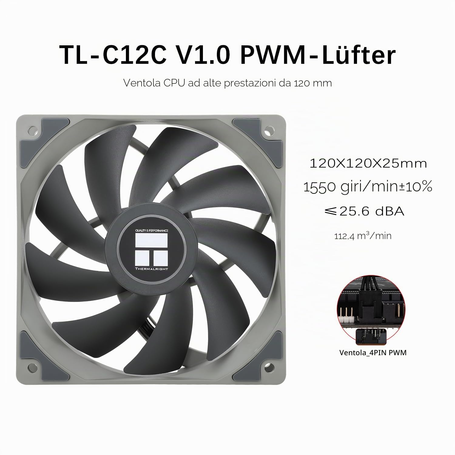 TR-Thermalright Assassin King 120 SE - Refrigeratore CPU con 5 tubi di calore, 1550 giri/min, ventola CPU silenziosa da 120 mm, per AM4/AM5, Intel LGA1851/1700/115x/1200, raffreddamento PC da 148 mm