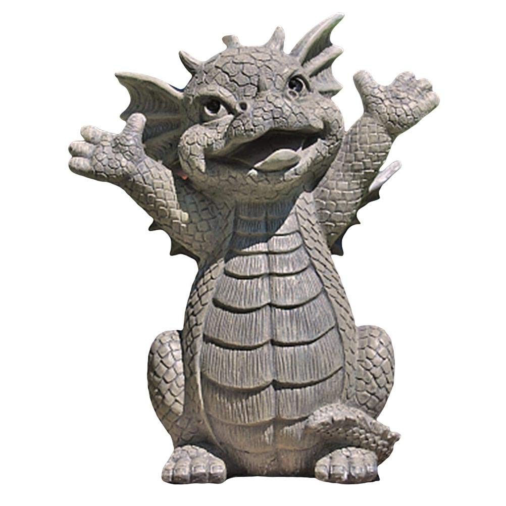 Dapuly Realistic Dragon Statue, Resin Zen Yoga Meditation Dragon Sculpture Home Garden Decoration Buddha Art Figure for Outdoor Backyard Porch