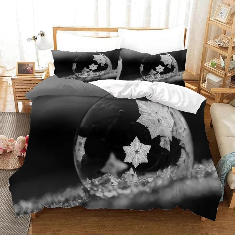 Housse de couette 240 x 260 anti-plis en microfibre respirante pour un lit sans repassage