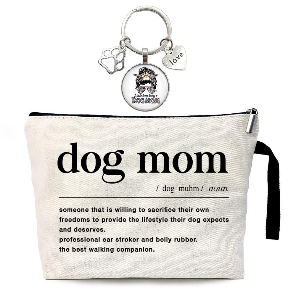 ZHANTUONE Dog Mom Cosmetic bag keychain pendant，Dog Lovers for Women，Dog Lover Gifts，Best Dog Mom Ever Gifts，Dog Mom Gifts...