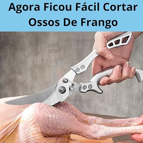 Tesoura De Cozinha Profissional Multifuncional Corta Osso De Frango Peixe