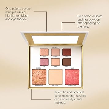 All-in-one Makeup Set with Brush,Baked Starter Makeup Palette Kit, Women and Teens Makeup Gift Set Surprise, Includes Bronzer, Blush, Highlighters and 6 Eyeshadows,Travel-Friendly