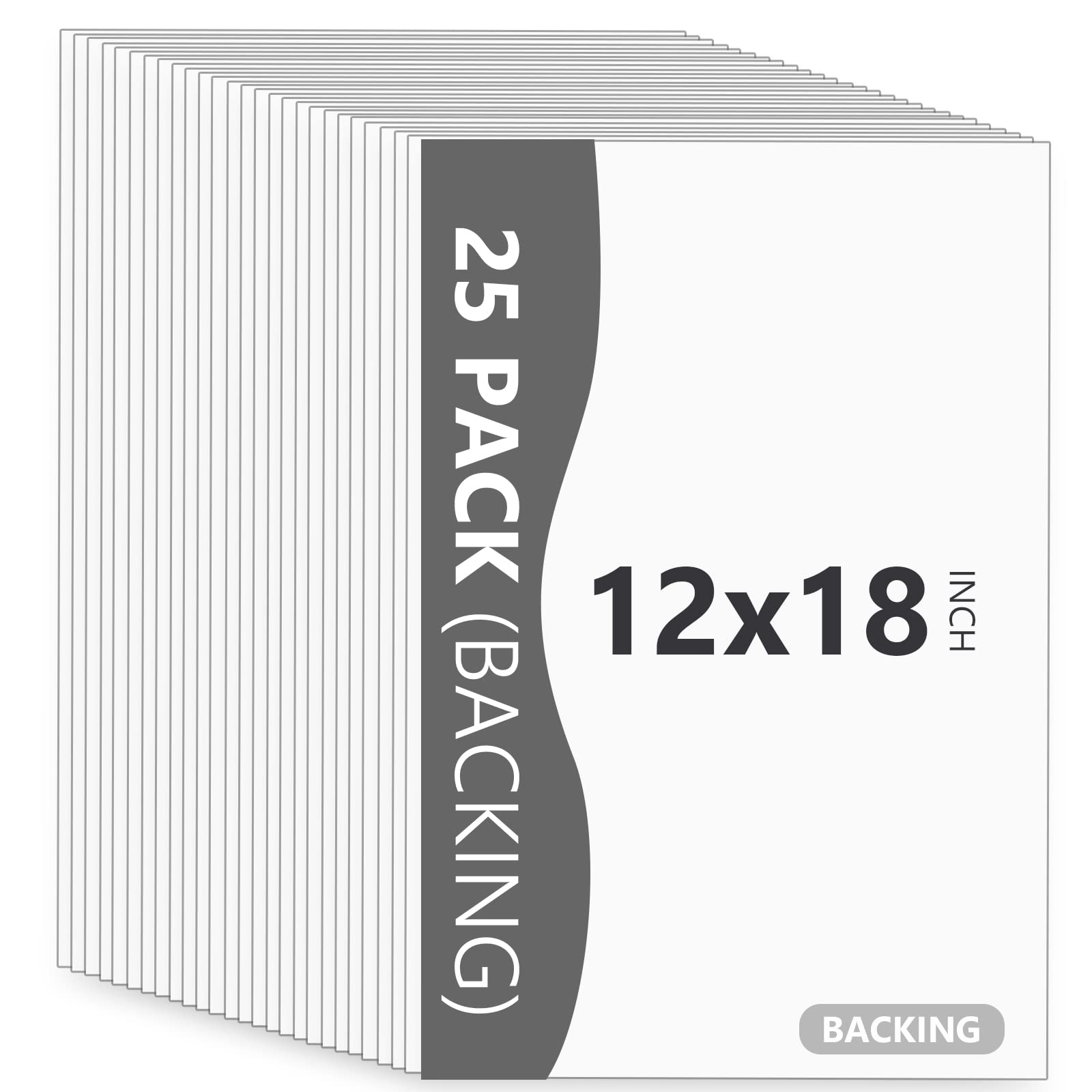 Somime 25 Pack Backing Boards Only - 12x18 Uncut White Mats Matboards, Acid Free & White Core Backerboards, Ideal for Photos/Pictures/Prints/Frames/Arts
