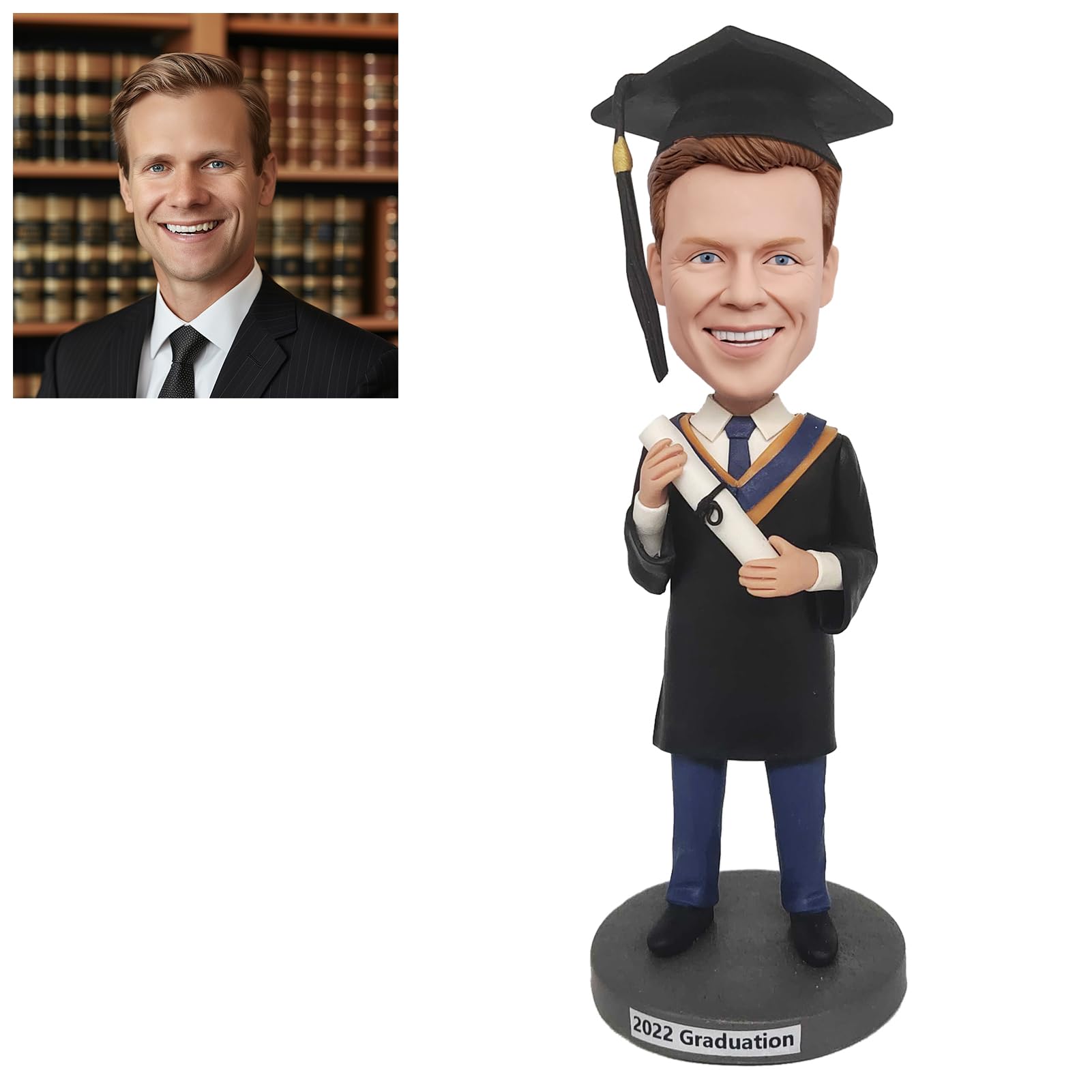 FASHIONBOBBLEHEAD Custom Bobble-Heads,Tailored for Graduation Season Graduates Customized,Figures Handmade Personalized Sculpture Gifts For Characters to Give to The Person You Love.