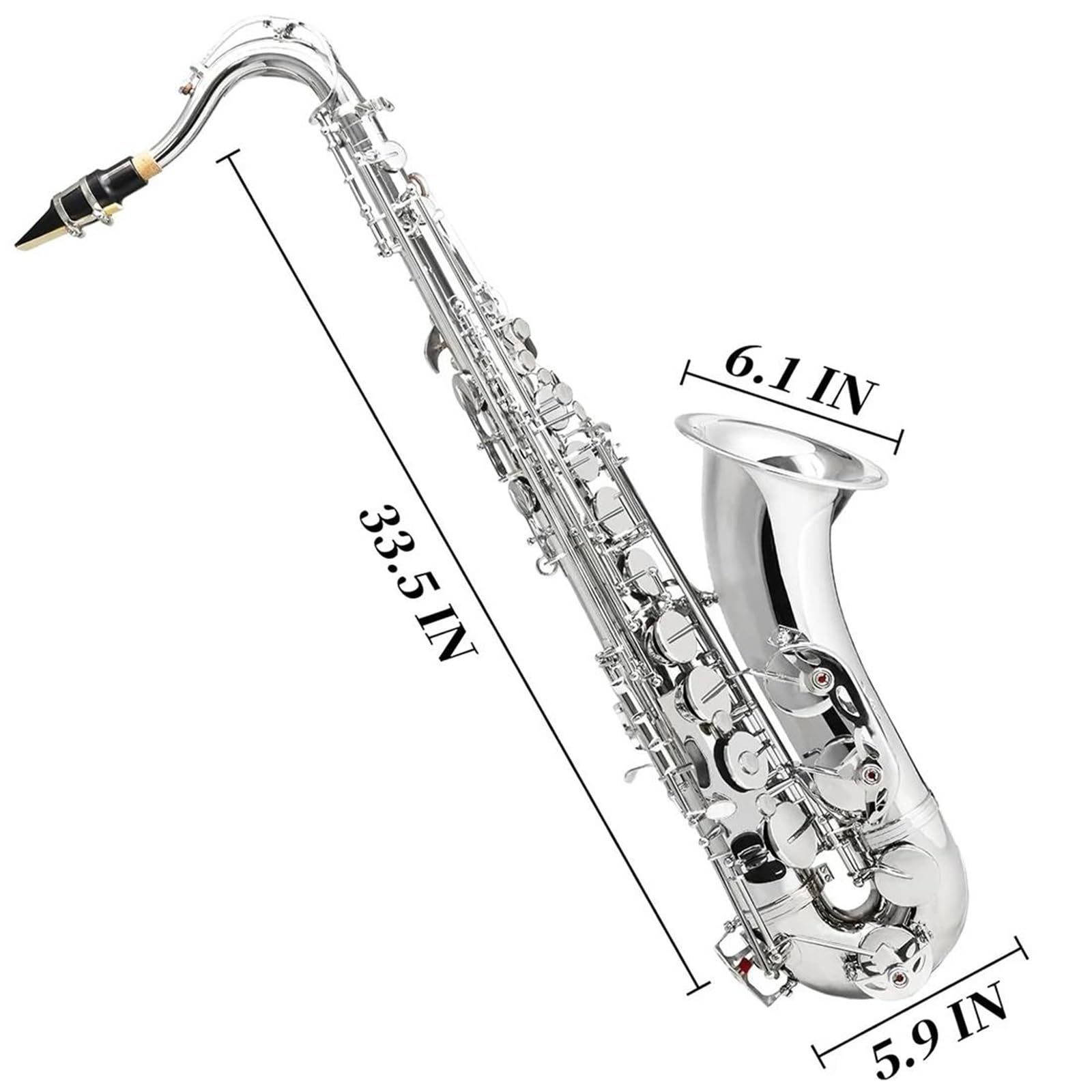 Saksofon Profesjonalny Zestaw saksofonu tenorowego Silver B instrument dęty drewniany z futerałem szczoteczką do czyszczenia ustnika i akcesoriami