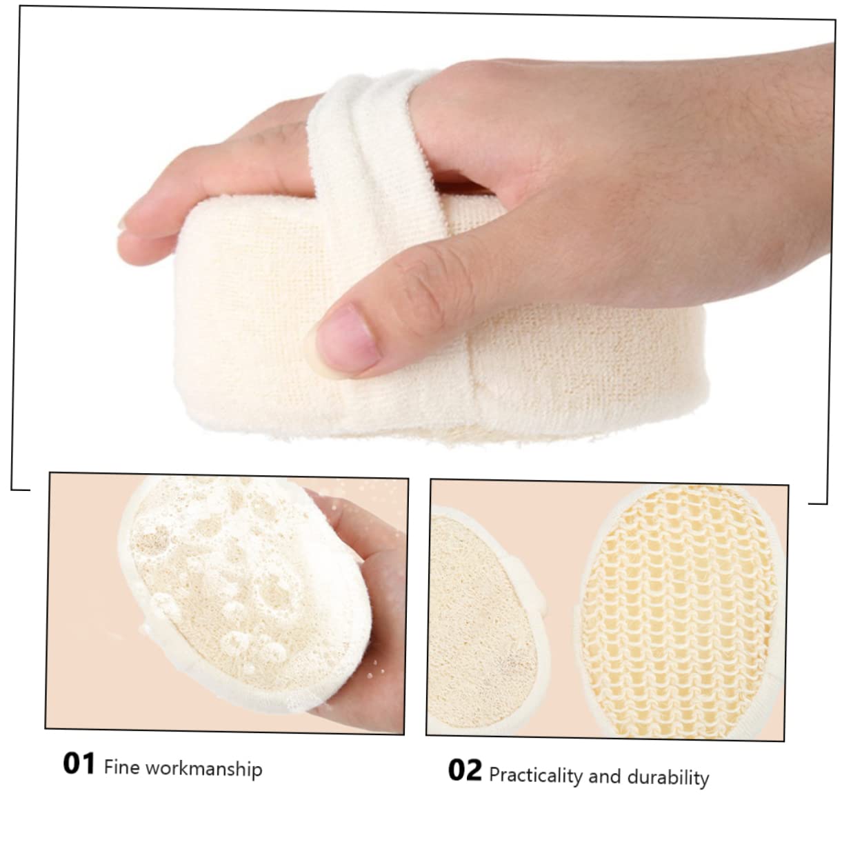 FOMIYES 6piezas Esponjas De De Lufa De Cepillos Exfoliantes Para Cuerpo y Espalda Limpieza y Masaje Para Hombres y Mujeres
