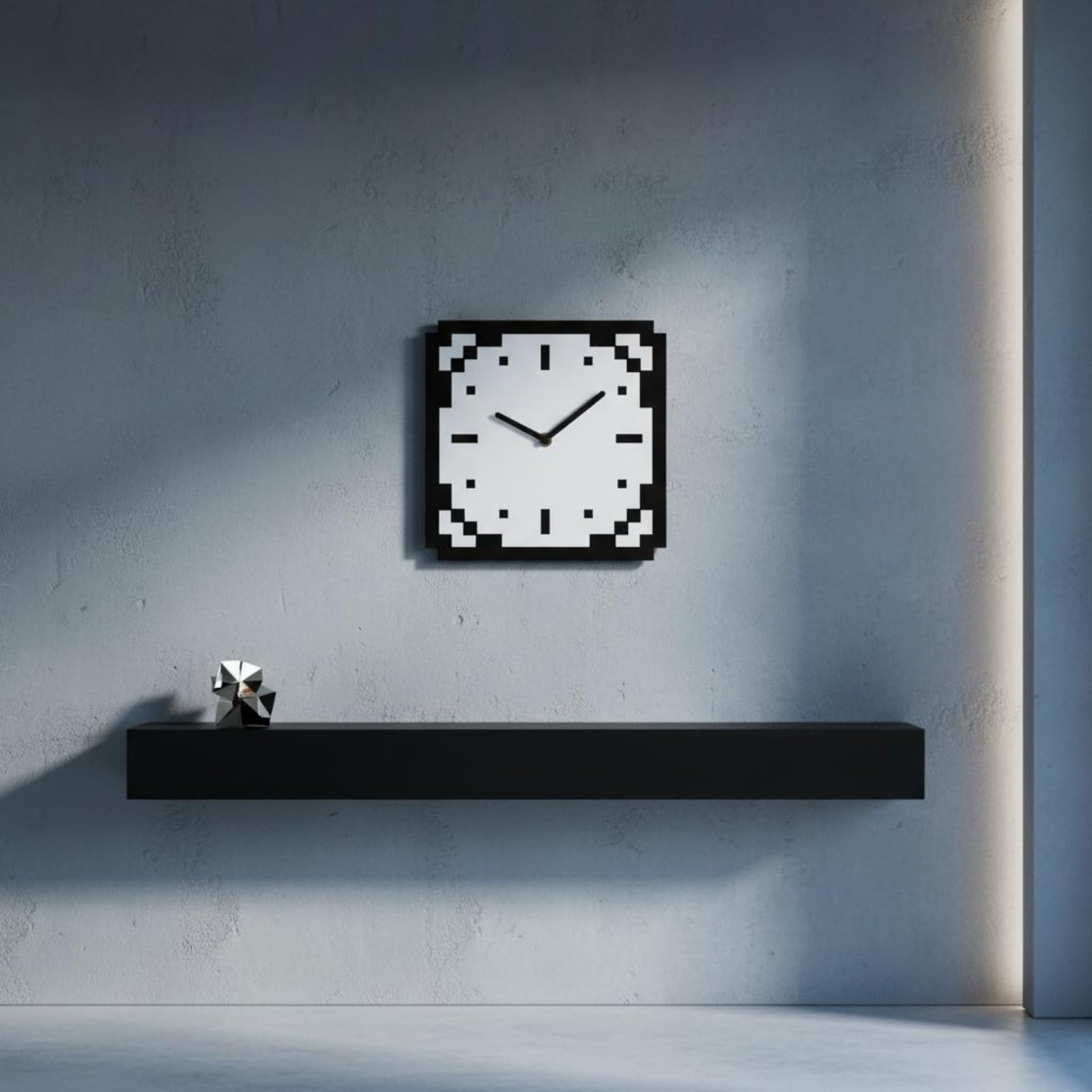Baoblaze Reloj Pared Acrílico con Acabado y Estéa Pixelada para coración Sala Estar Dormitorio Oficina O Entretenimiento Estilo Retro y Contemporáneo
