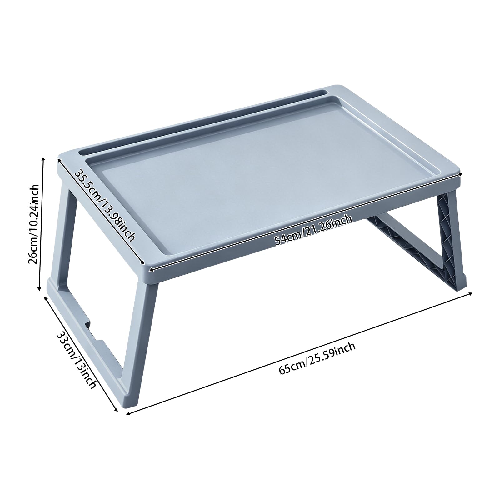 Plateau de lit pliable pour ordinateur portable pour lit et canapé (gris)