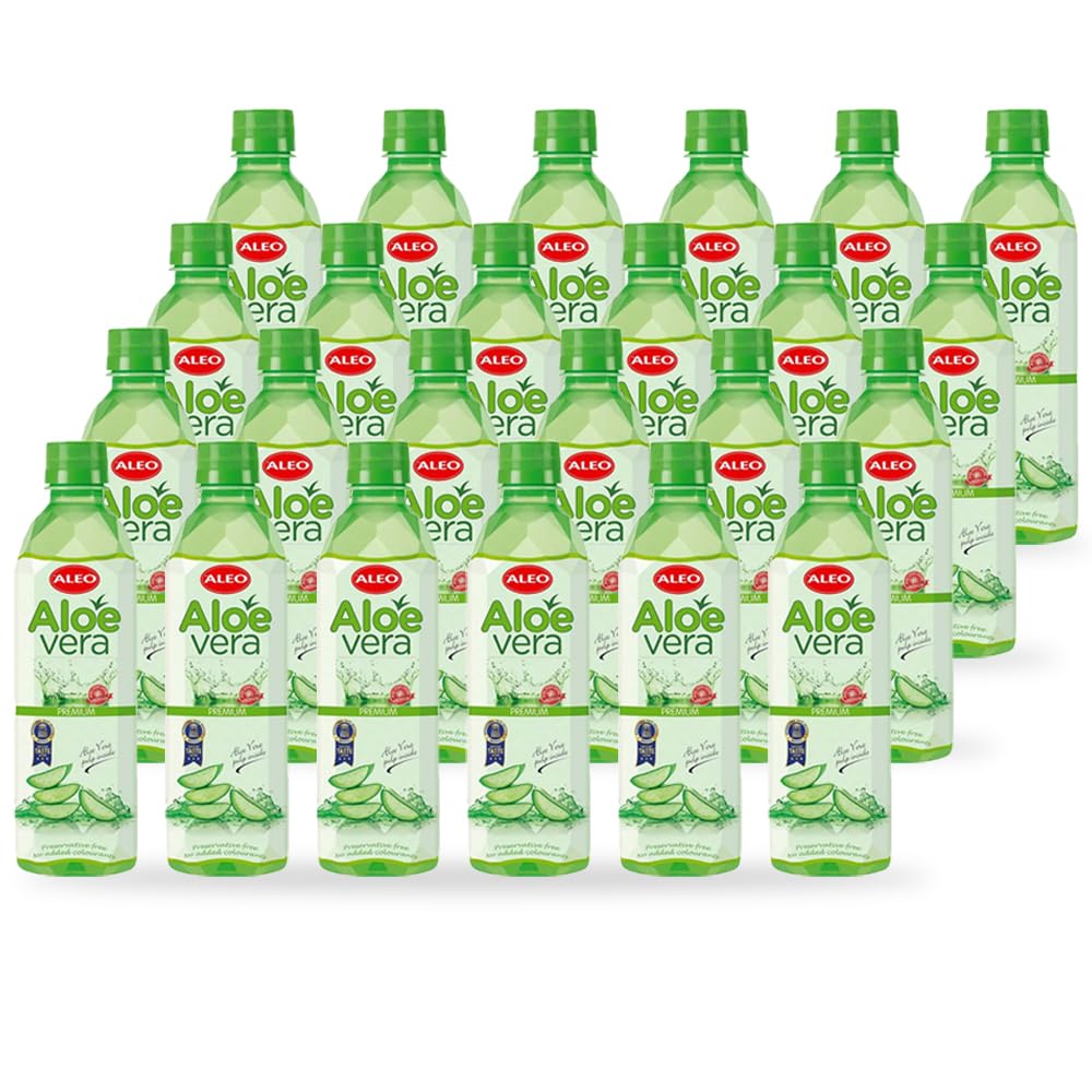 ALEO 0.5L Premium Aloe Vera Drink - Natural, No Preservatives, No Artificial Colors Superior Taste Award 2025