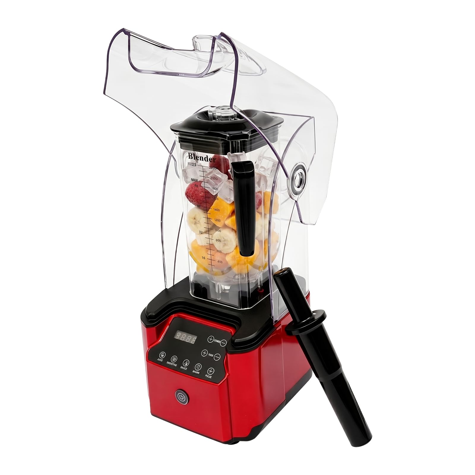 Mikser stojący 2200 W, pojemność 2,2 l, mikser stojący, blender cichy, do smoothie, inteligentny mikser o wysokiej wydajności, rozdrabniacz lodu, rozdrabniacz do lodu, mikser kuchenny z osłoną