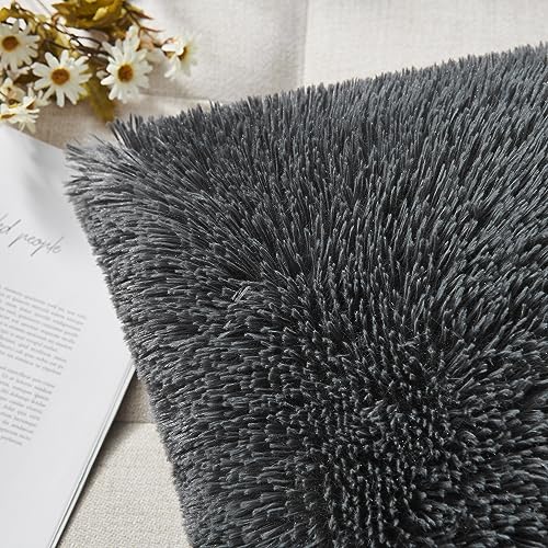 Image of Faux Fur Throw Pillow Covers for Couch Decorative Pillows 16x16 Inch
