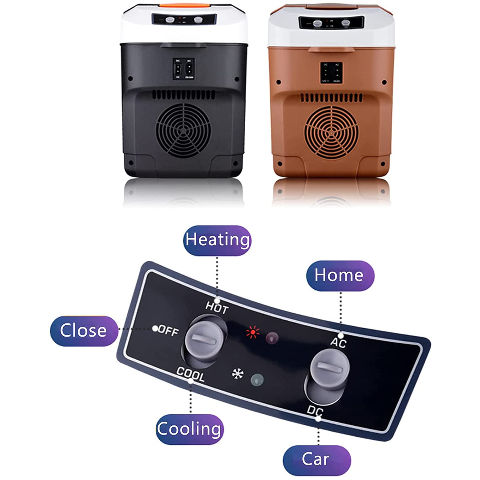 10L Mini nevera congelador negro refrigerador portátil DC 12V/AC 220V caja de refrigeración eléctrica y funda calentadora para caravana, vehículo, coche, camión, RV, barco, SUV, furgoneta