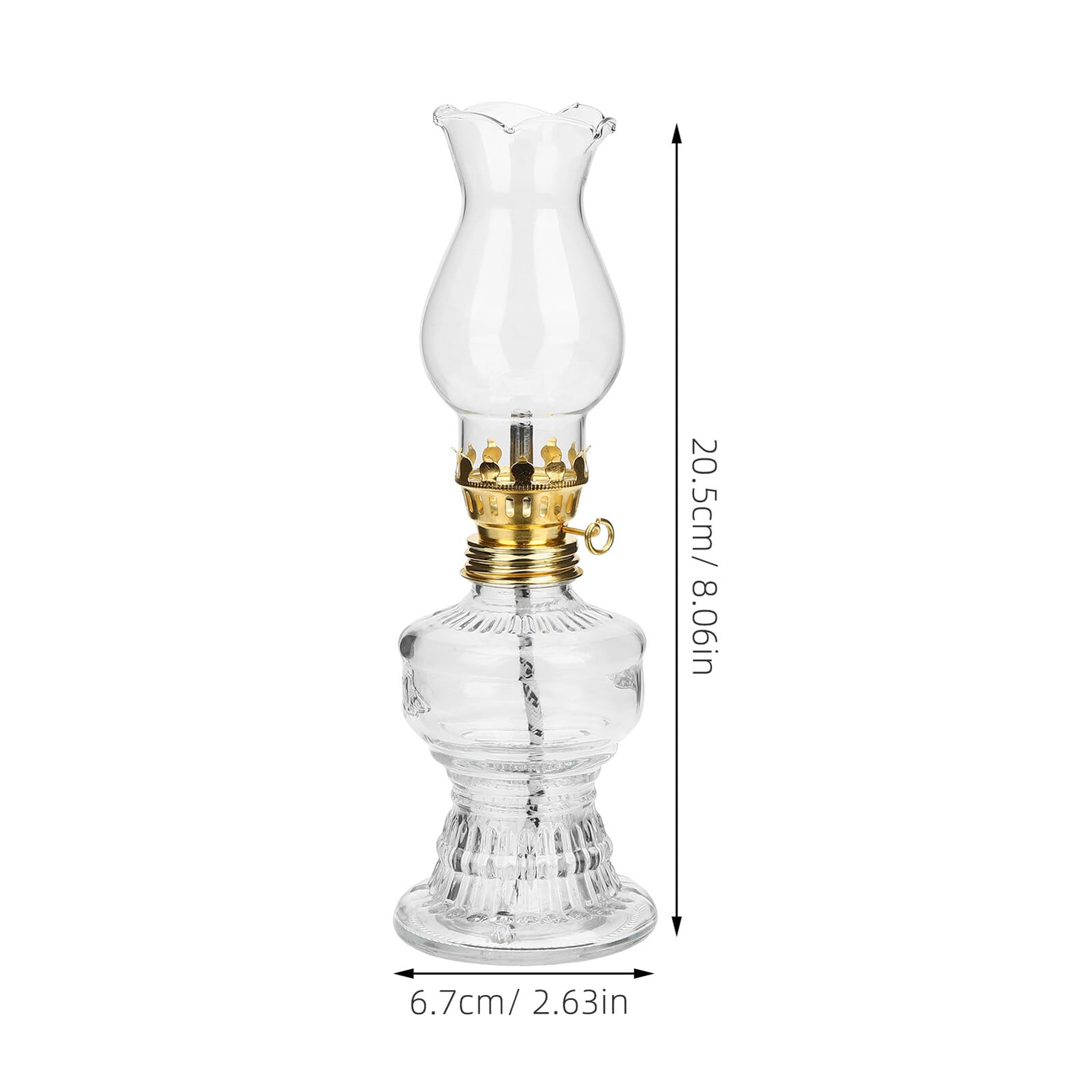 2 Szt. Szt Antyczne Lampy Naftowe Szkło Przezroczyste z Regulowanym Knotem Rustykalna Lampa Olejowa Stół Wiatroszczelna Dekoracja Vintage Do Awaryjnego Oświetlenia i Kempingu