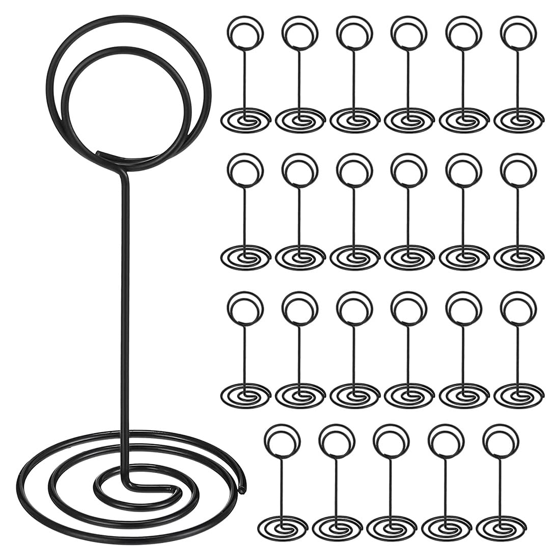CTRLZS 24 Pack Table Number Holder Wedding Table Name Card Holder Clips Picture Memo Note Photo Stand (Black)