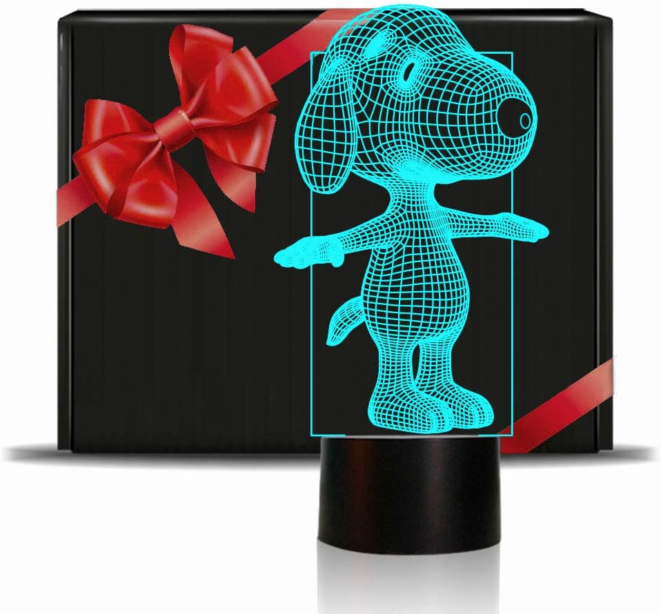 Killer's Instinct Outdoors Dog Animal 3D Lamp Night Light Touch Table Desk Lamps 7 Color Changing Lights with Acrylic Flat & ABS Base & USB Charger