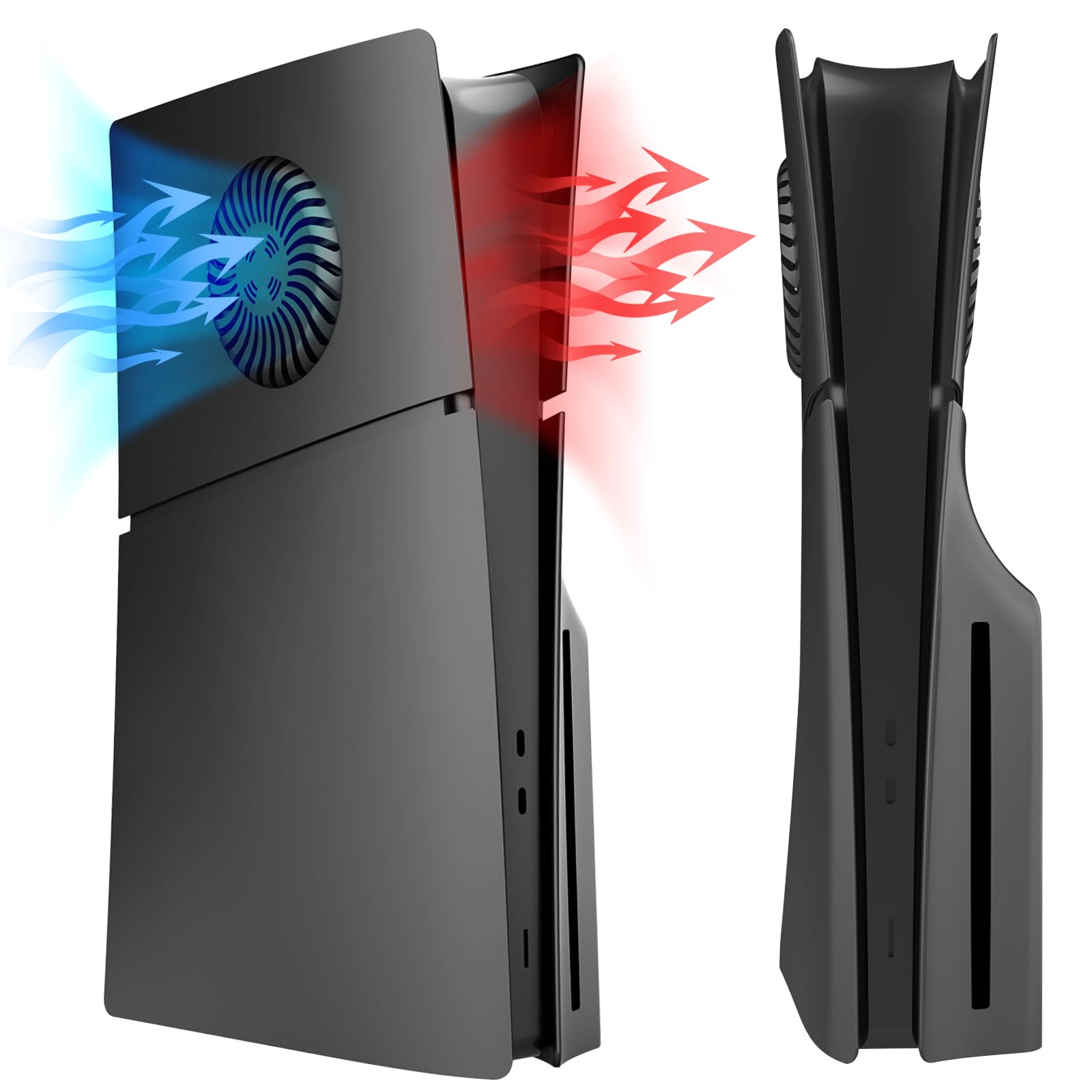 Cover Plates for PS5 Slim 2023 Disc Edition with Cooling Vent, Anti-Scratch Hard ABS Face Plates Side Panels PS5 Slim Accessories, Shockproof Replacement Shell for PS5 Slim Disc Edition Console