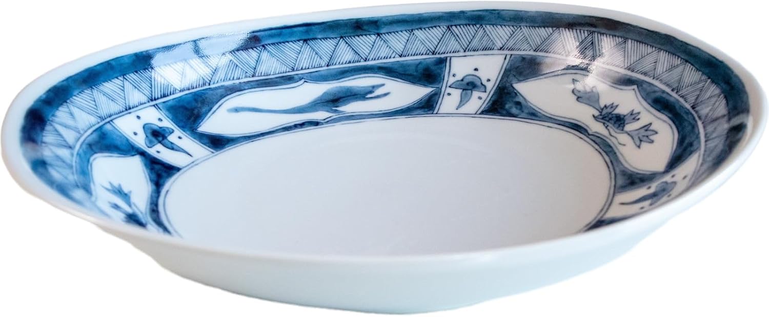 Awasaka EK88-C01 Edokko Dinosaur Dinosaur Oval Deep Dish 88-C01 Made in Japan 8.9 x 7.7 x 1.8 inches (225 x 195 x 45 mm)
