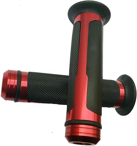 Empuñaduras de gel para manillar de aluminio rojo de 78 pulgadas con tapas compatibles con Honda CB750 Four 1973