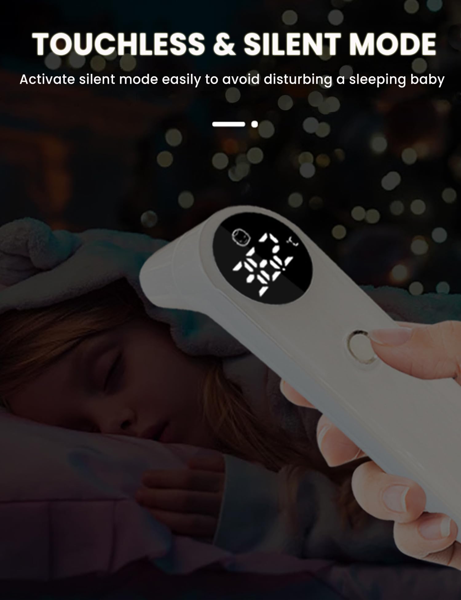 Termometro 3 in 1 per bambino, anteriore, orecchio e oggetto, termometro digitale a infrarossi senza contatto con display LED, allarme febbre, modalità silenziosa, promemoria memoria, termometro
