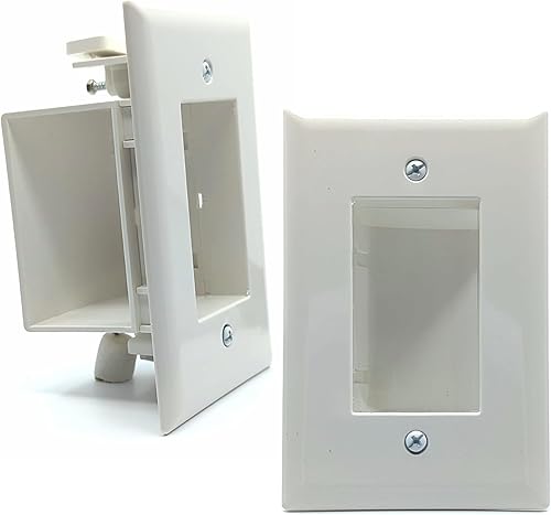 Miniatura 13 de DATA COMM Electronics 45-0014-WH - Placa de pared para cable de 1 banda con apertura flexible, placa de pared de bajo voltaje, oculta hasta 6