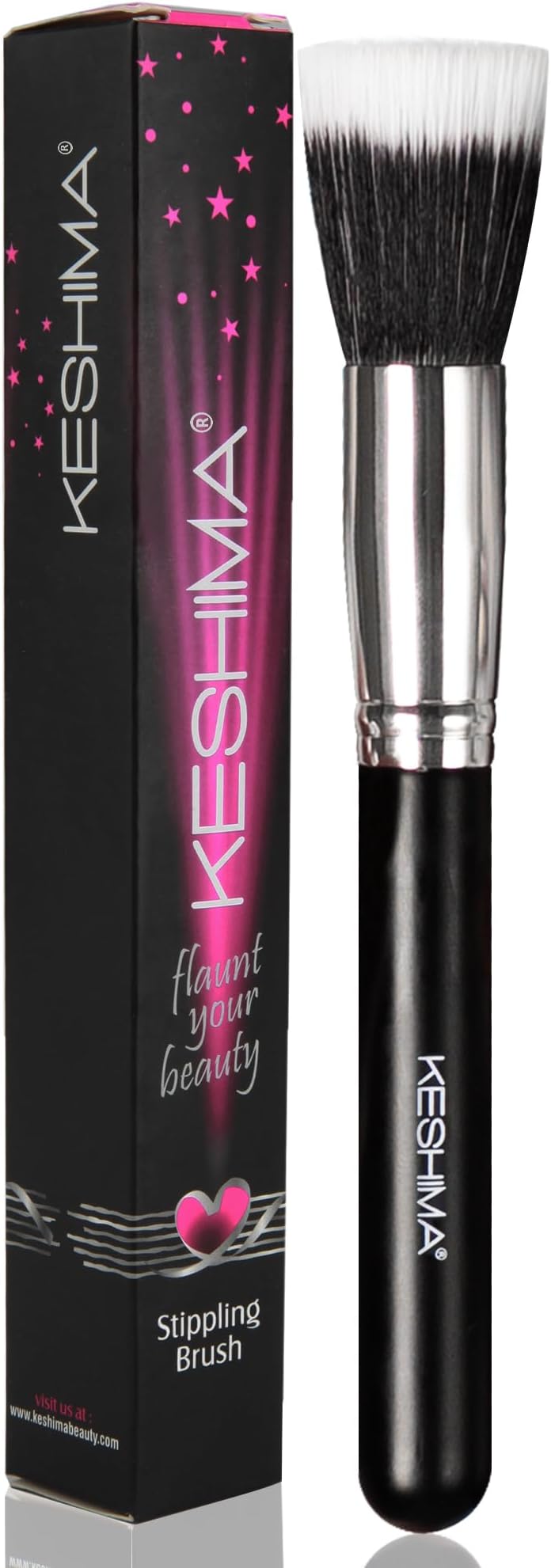 Stippling Brush By Keshima - Premium Quality Duo Fibre Stipple Brush, Face Brush