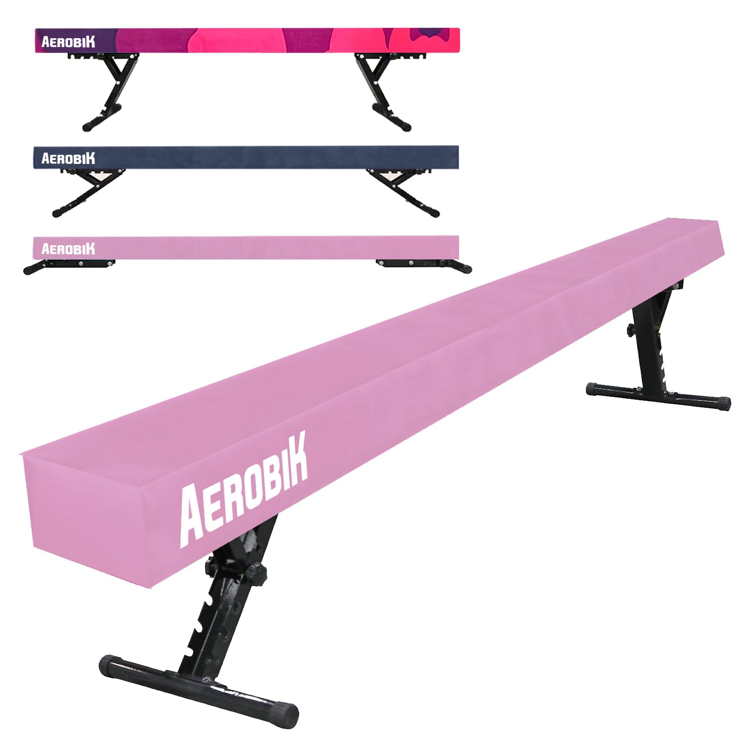 Original Cup Aerobik Poutre de Gymnastique Rose pour Enfants | Hauteur Réglable sur 5 Niveaux de 16,5 à 56,5 cm | Montage Facile et Sécurité Maximale | Antidérapante