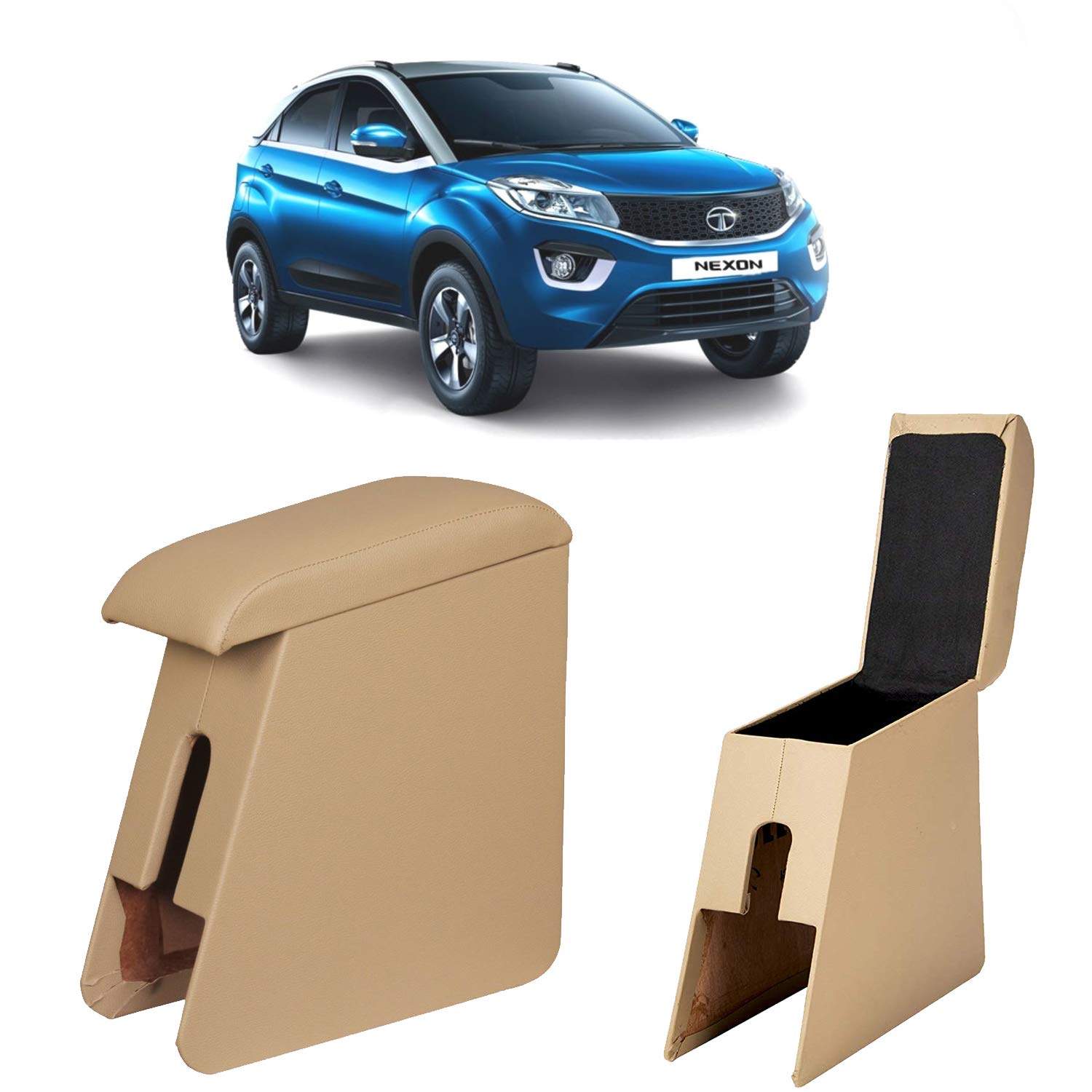 Oshotto Wooden Car Center Armrest Console Compatible with Tata Nexon