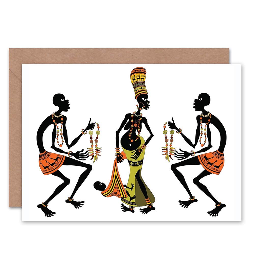 Wee Blue Coo Blue Wee Coo African Art Jewlery Clothing Blank Greetings Birthday Card Art