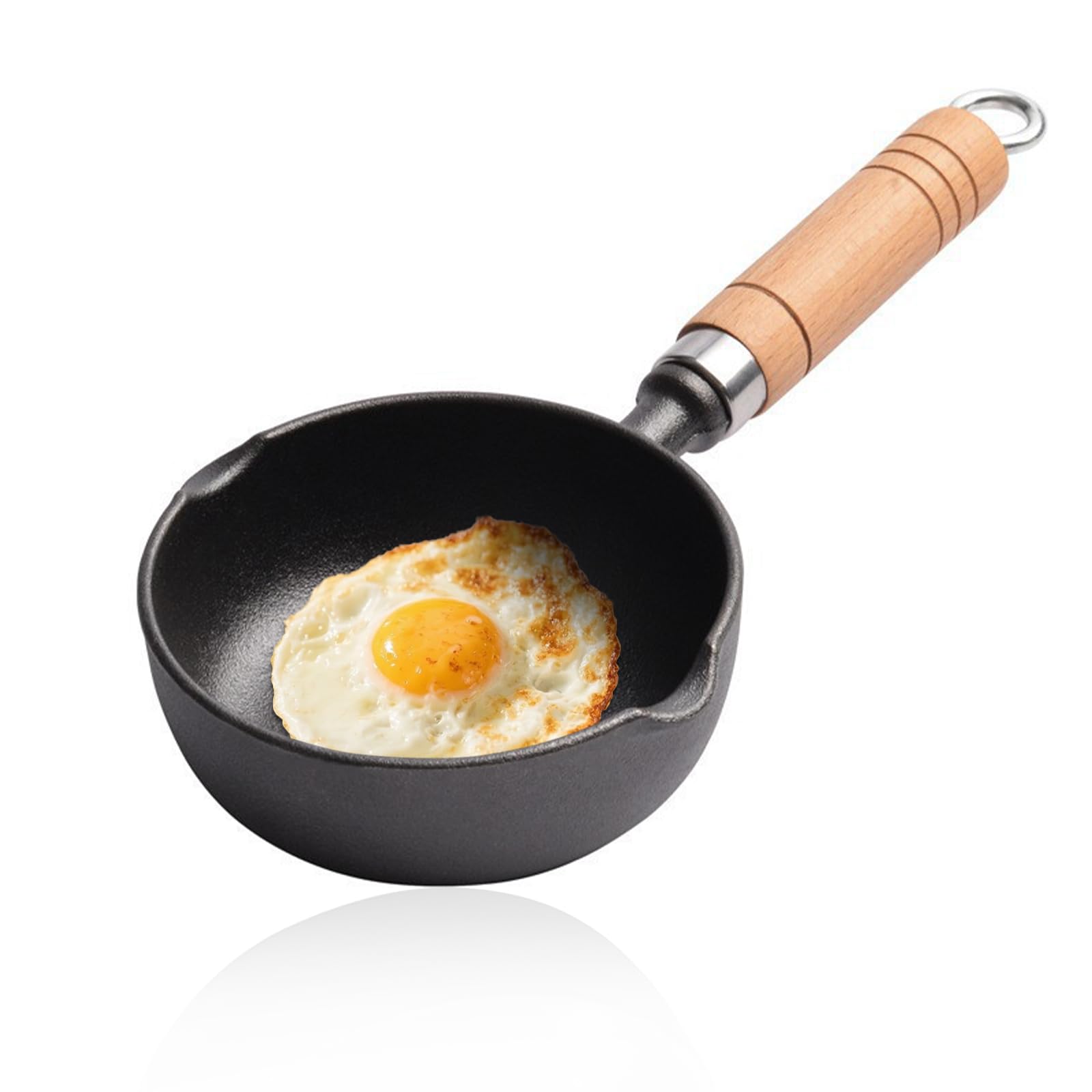 Yuragim Antihaftbeschichtete Mini-Pfanne für ein Ei, 13 cm, Eierpfanne mit Griff, hitzebeständiger Topf, tragbar, Camping, Kochen, Omelett-Pfanne für Gasherd, Induktionsherd
