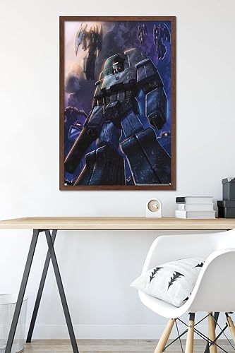 Miniatura 6 de Trends International Hasbro Transformers - Póster de pared Decepticons, 22.375 x 34 pulgadas, versión enmarcada de caoba