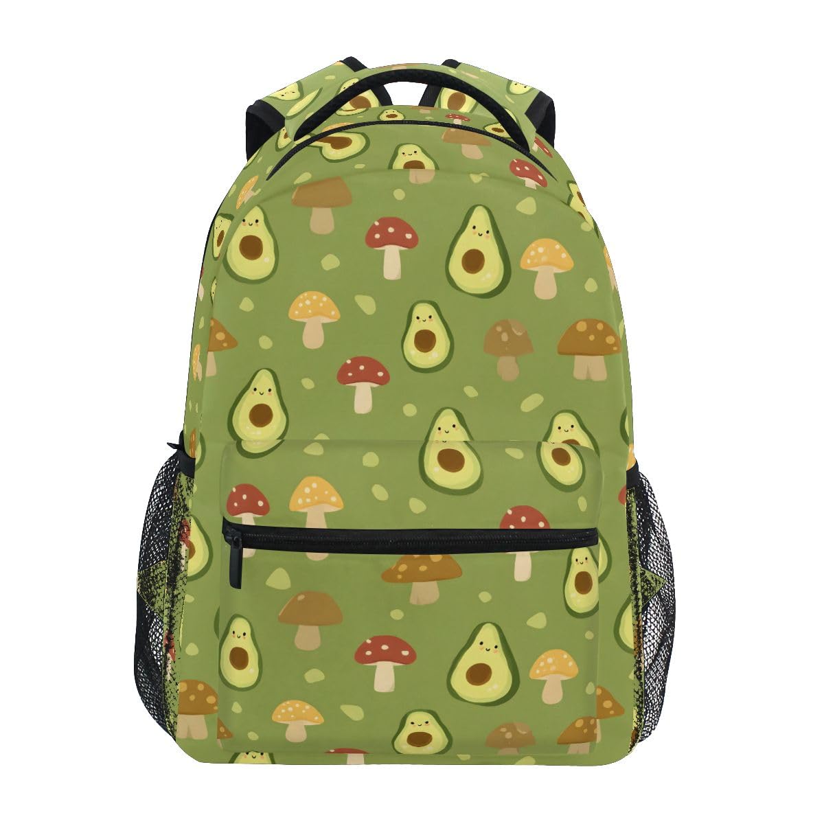 Avocado-Rucksack mit süßem hellgrünem Hintergrundmuster, Kinder-Rucksack für Jungen, Mädchen, Studenten, große Rucksäcke für Grundschule, Schultertasche, Büchertasche